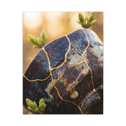 Fukinsei Rust Patina Canvas Art - Kintsugi Gold Repair