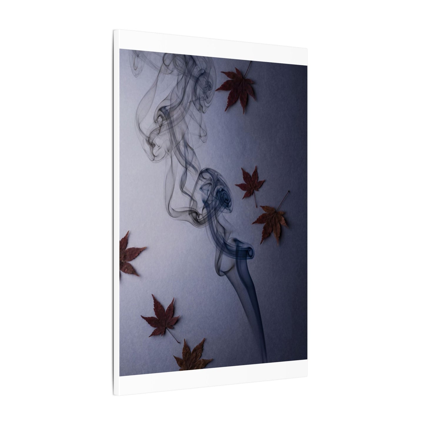 Dark Japandi Incense Smoke in Dawn | Moody Minimal Canvas Art