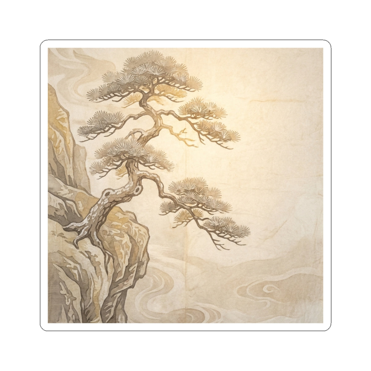 Pine Tree Winter Sticker | Japandi Warm Design