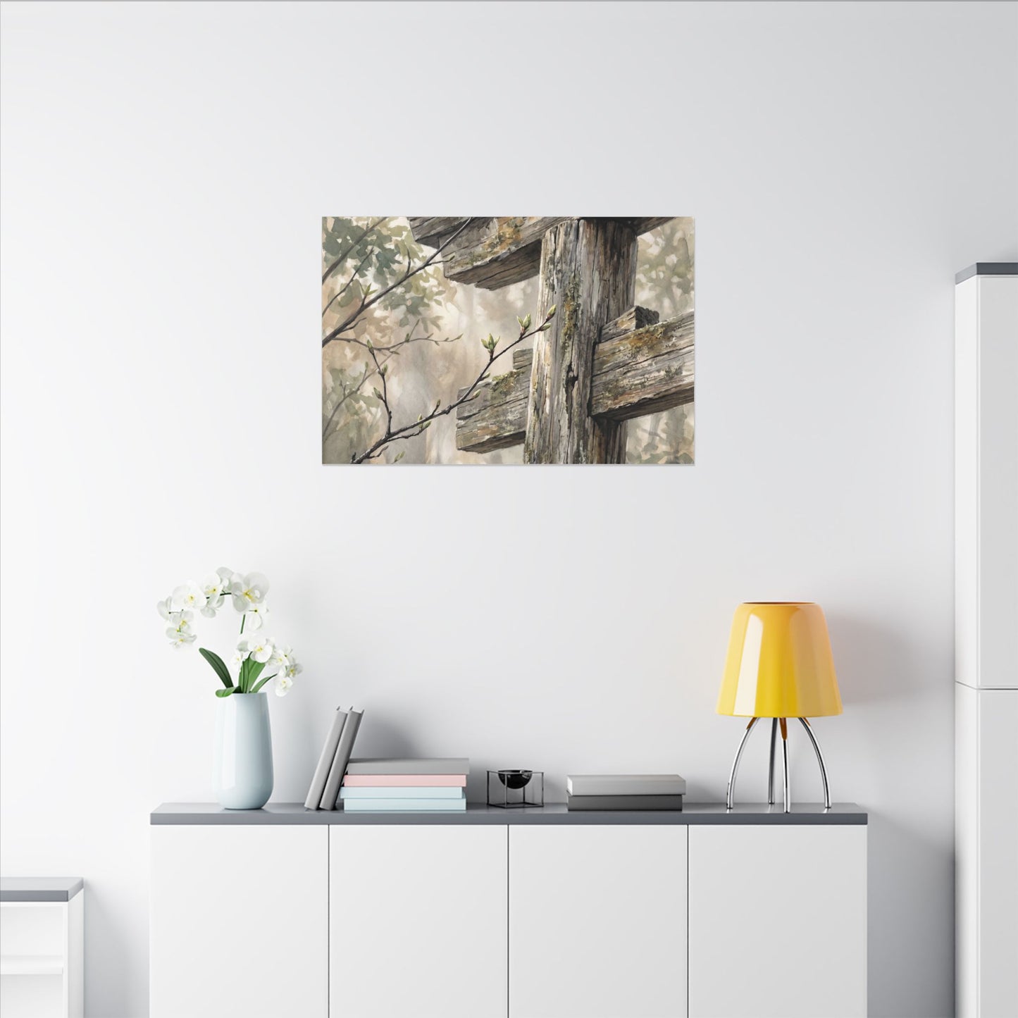 Torii Gate Spring Canvas Art | Japandi Neutral Design