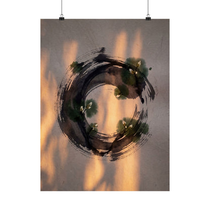 Candlelight Ink Brushstroke Wall Art Print - Dark Japandi Datsuzoku Art Print