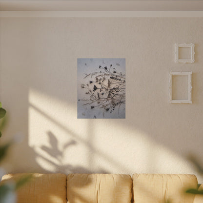 Elegant Dried Flowers Canvas Art - Japanese Pattern Japandi
