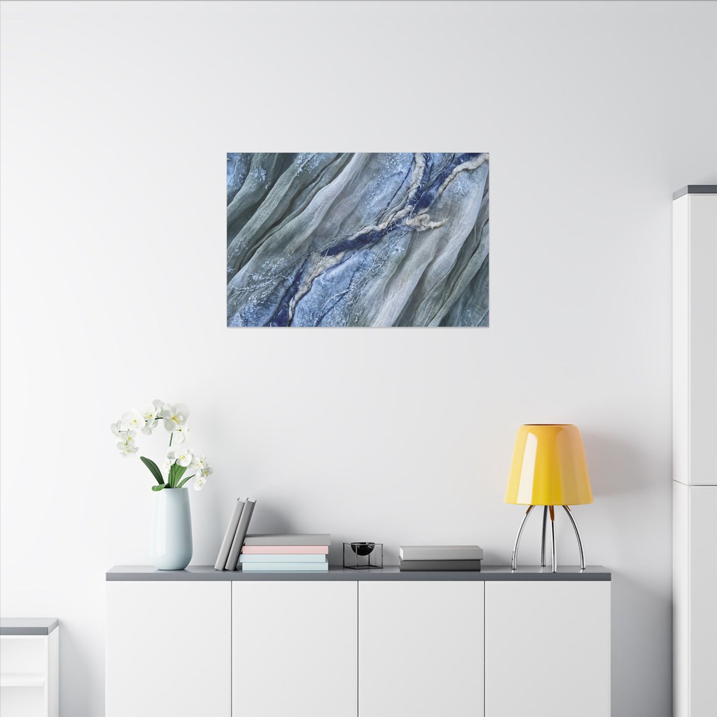 Moonlight Silk Drape Canvas Art - Japandi Mono No Aware