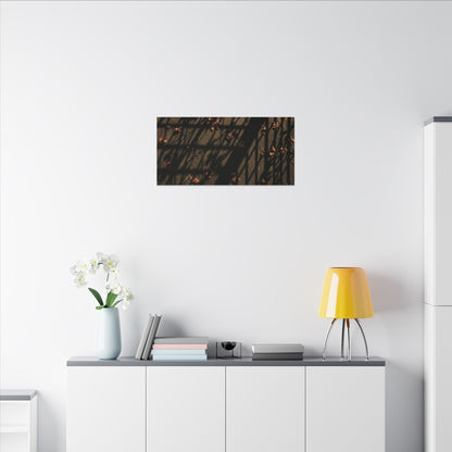Dark Japandi Shadow Play in Golden Hour | Moody Minimal Canvas Art