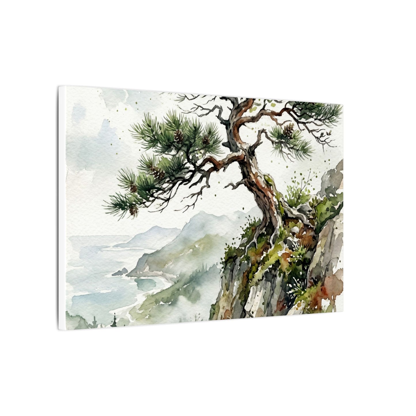 Pine Tree Spring Canvas Art | Japandi Neutral Design