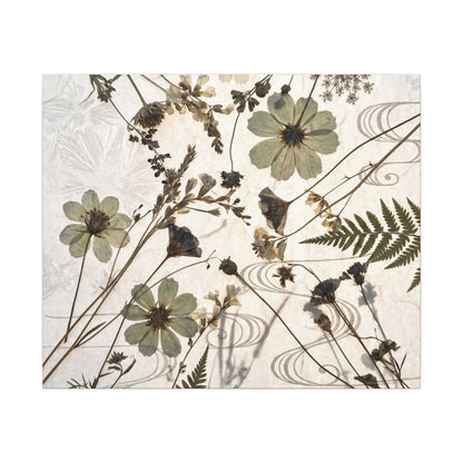 Japandi Dried Flowers in Golden Hour | Japanese Pattern Canvas Art