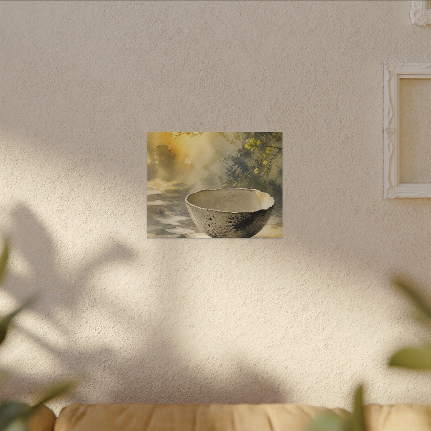 Cozy Ceramic Bowl Canvas Art - Watercolor Japandi