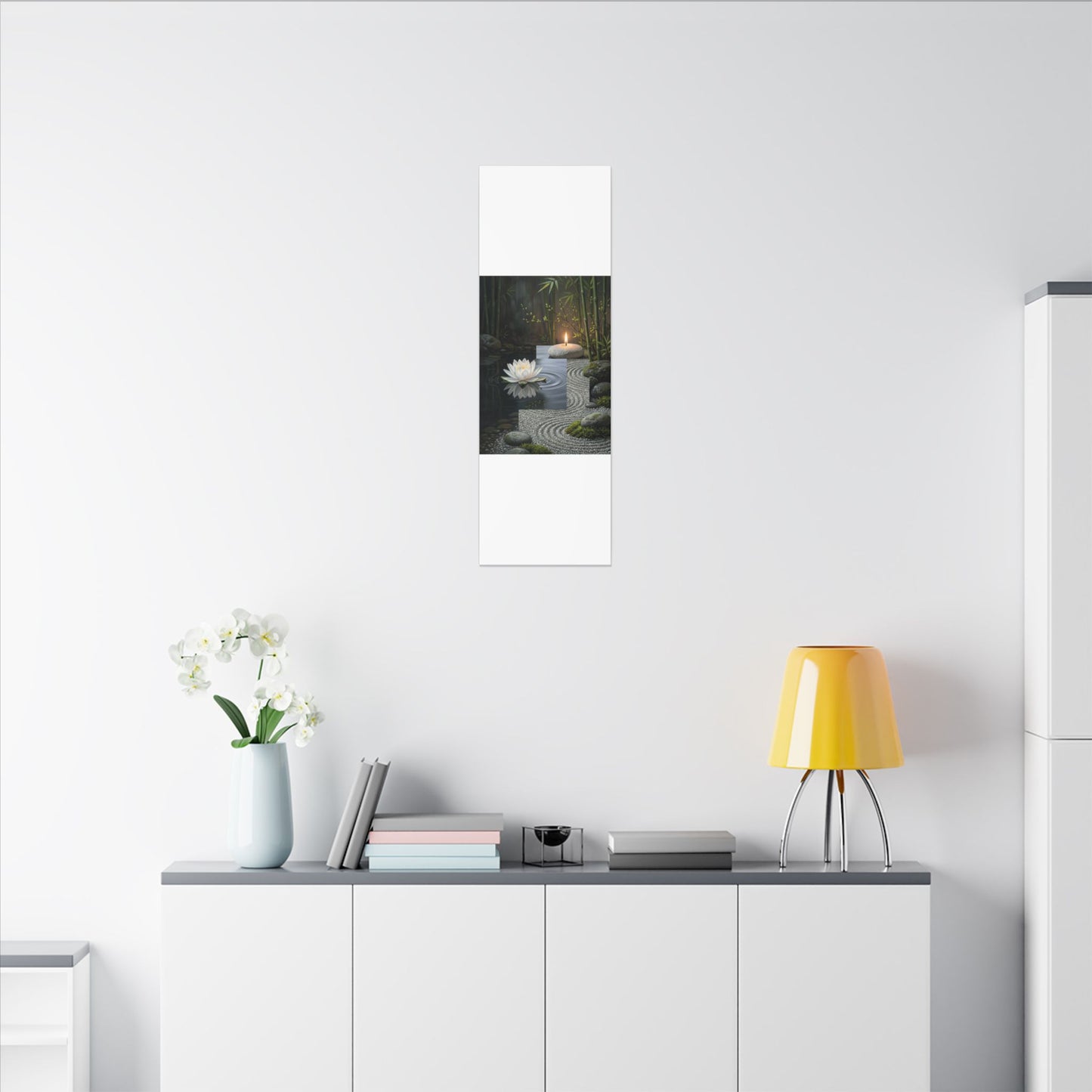 Candlelight Lotus Flower Canvas Art - Zen Kanso
