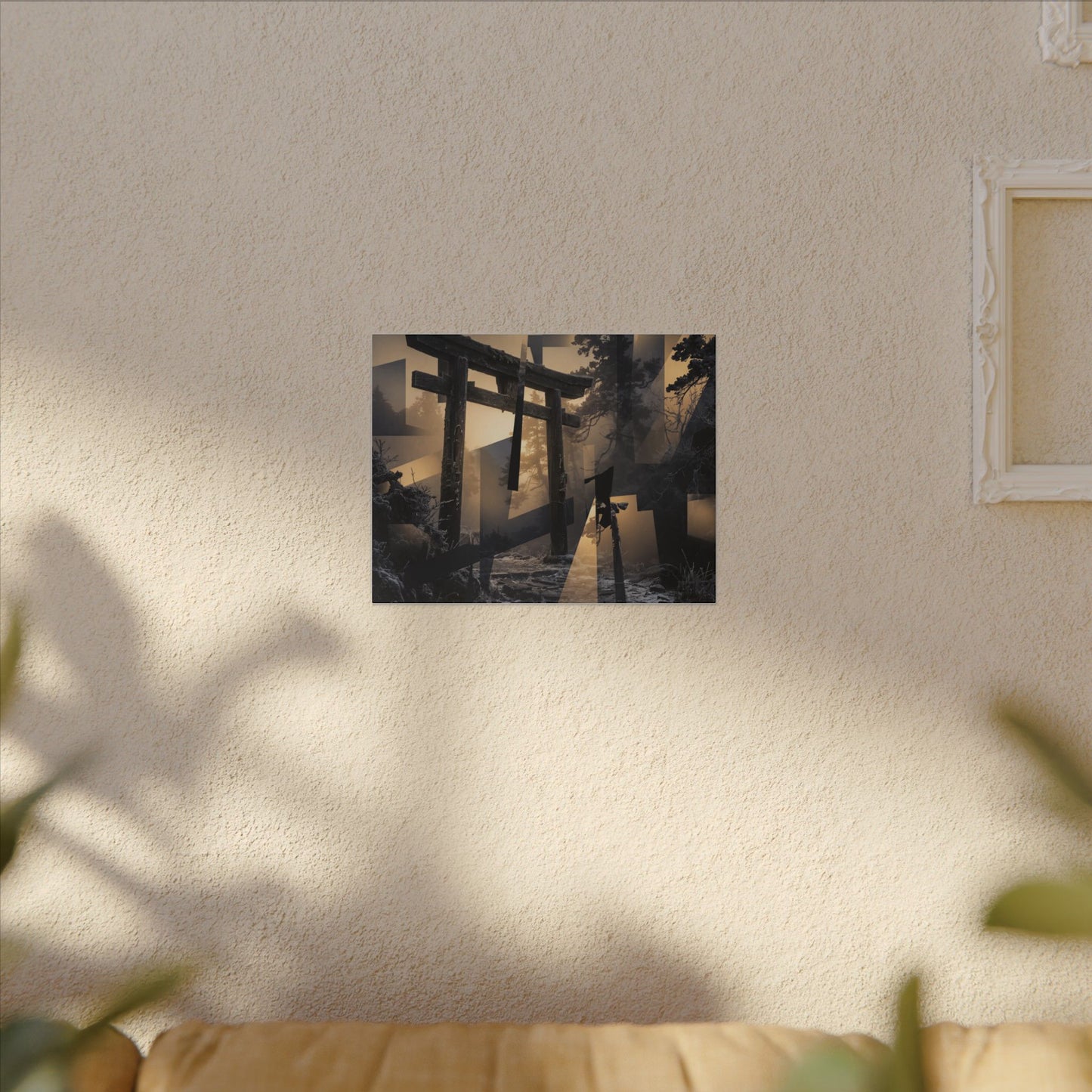 Winter Torii Gate Moody Minimal Canvas Art | Bold Decor