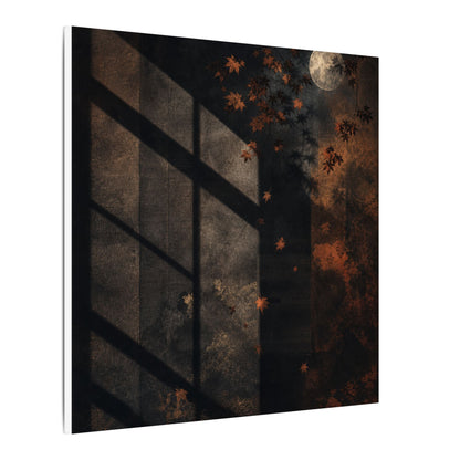 Sophisticated Shadow Play Canvas Art - Dark Texture Dark Japandi