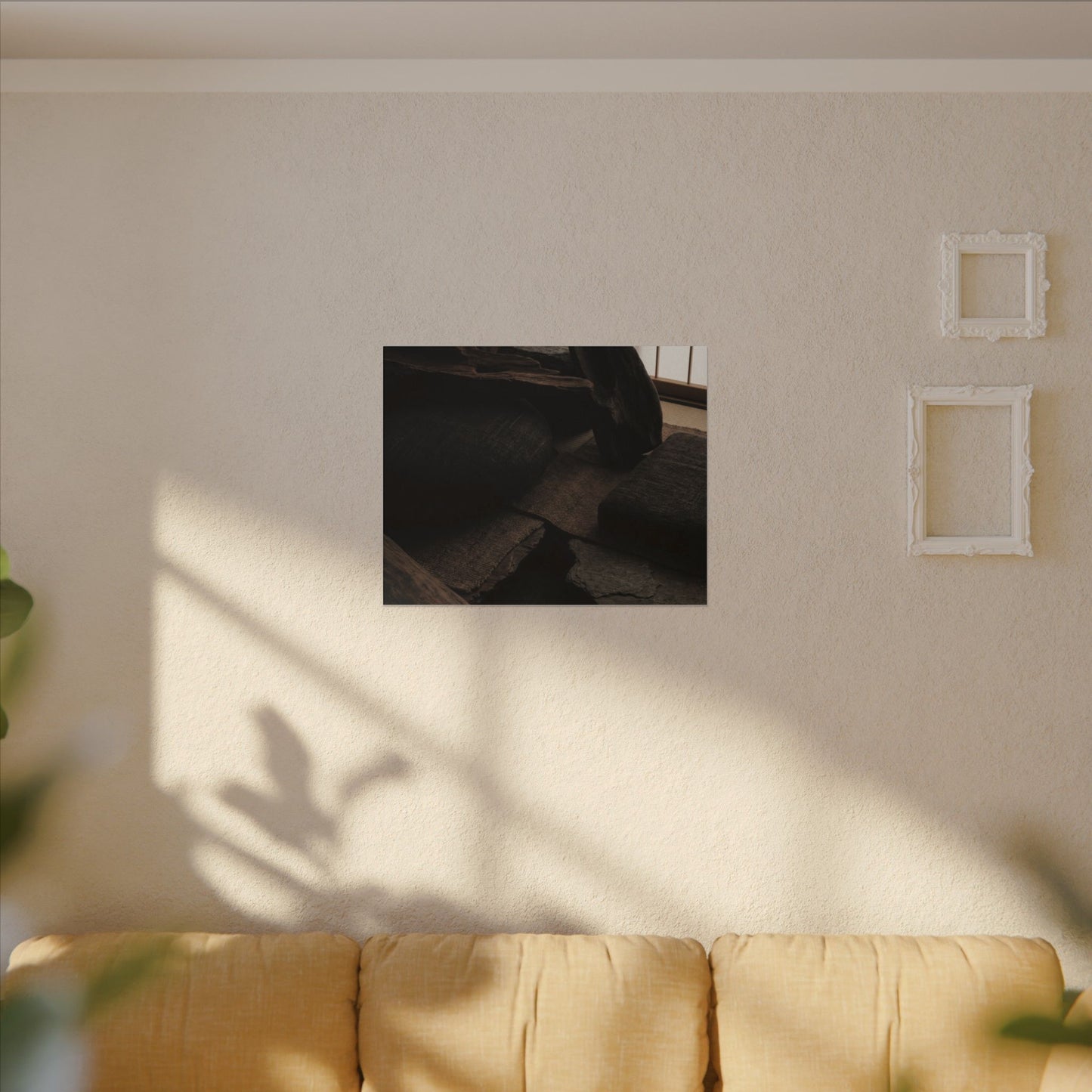 Dark Japandi Shadow Zen Canvas Art