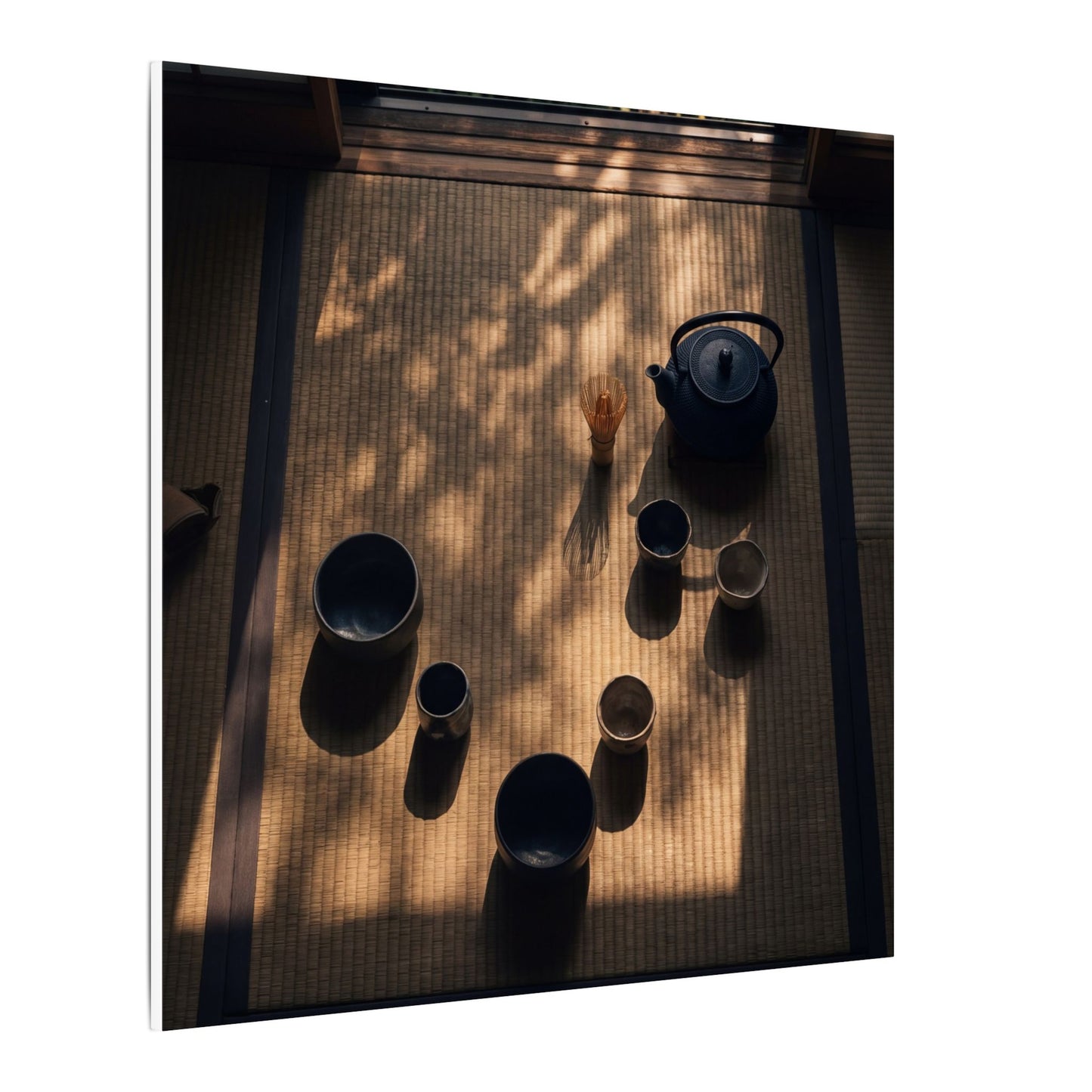 Shibui Tea Ceremony Canvas Art - Dark Japandi Shadow Zen
