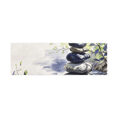 River Stones Sumi E Canvas Art | Serene Zen Art