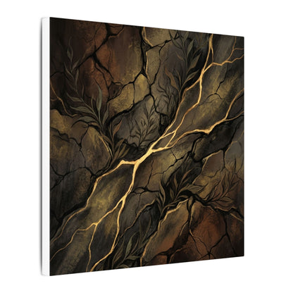 Cracked Earth Charcoal Ink Canvas Art | Bold Dark Japandi Art