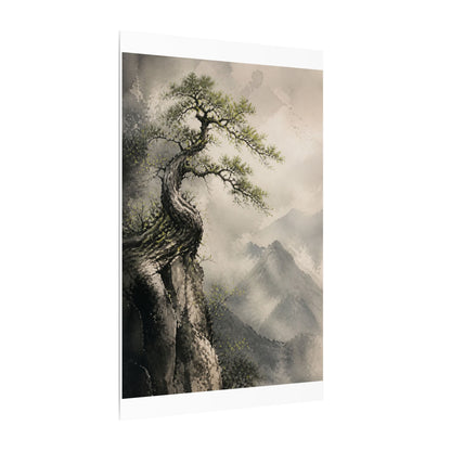 Spring Pine Tree Watercolor Canvas Art | Warm Decor