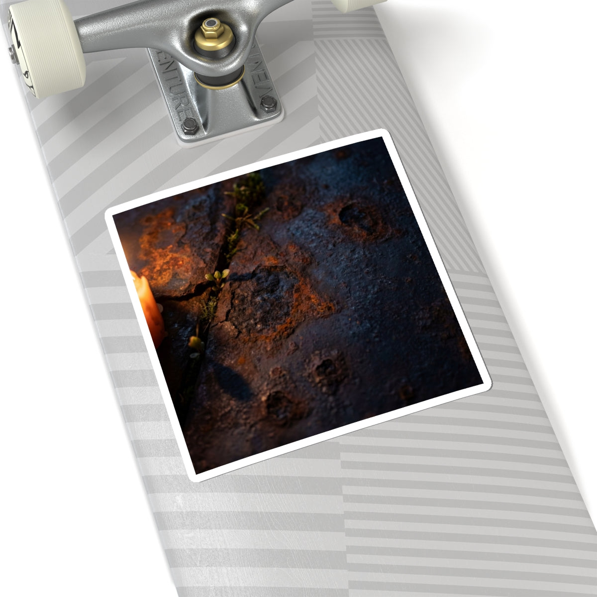 Spring Rust Patina Charcoal Ink Sticker | Sophisticated Decor Art Print