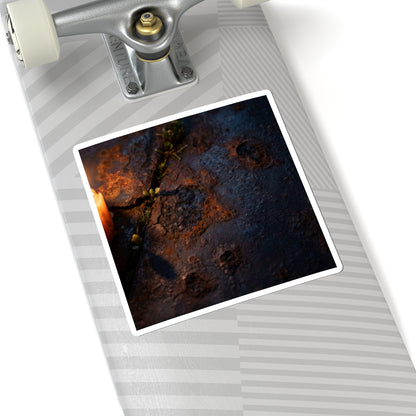 Spring Rust Patina Charcoal Ink Sticker | Sophisticated Decor Art Print