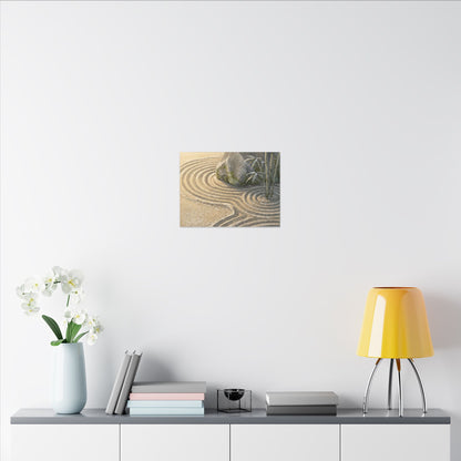 Rock Garden Winter Canvas Art | Zen Peaceful Design