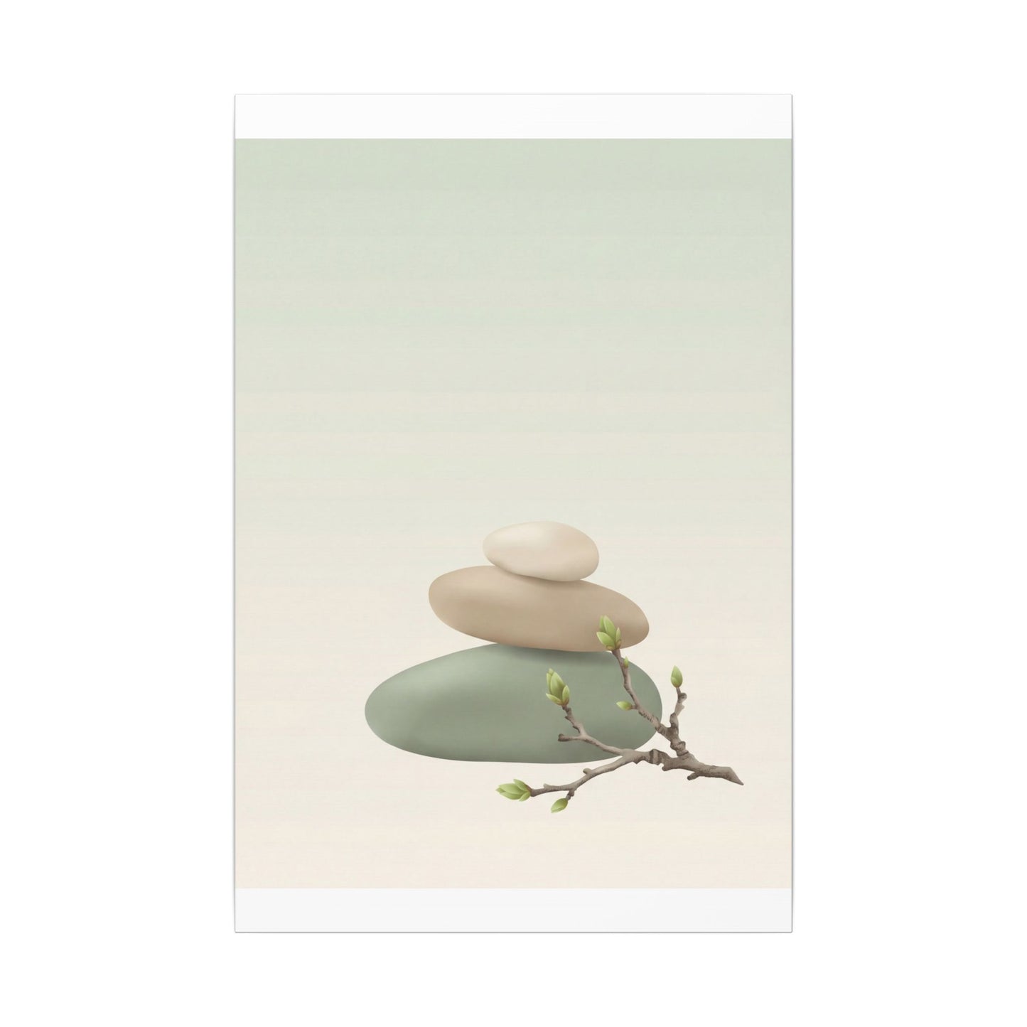 Dawn River Stones Canvas Art - Japandi Fukinsei
