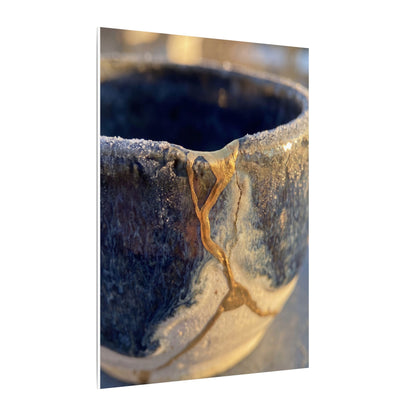 Winter Ceramic Bowl Gold Vein Canvas Art | Healing Decor