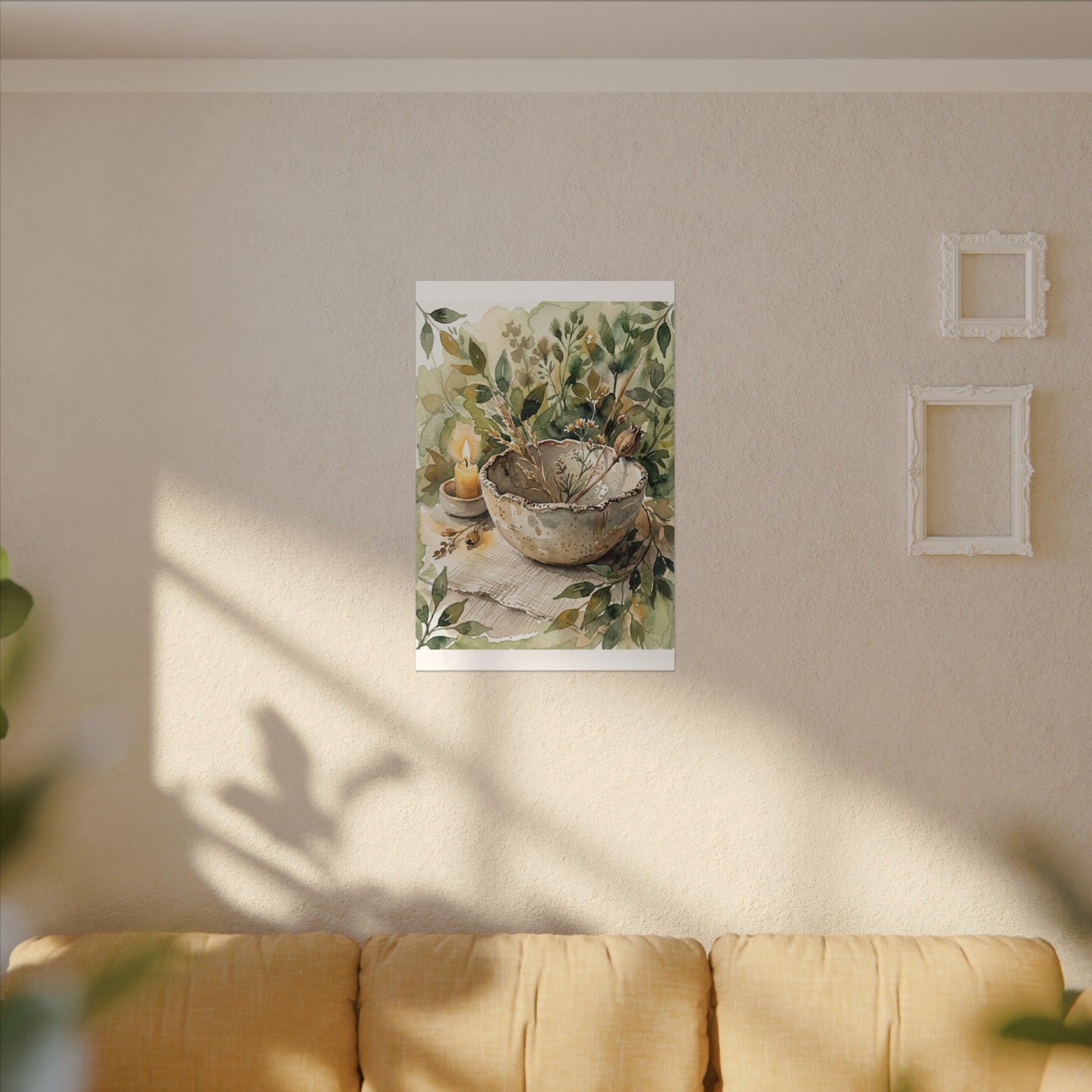 Ceramic Bowl Summer Canvas Art | Japandi Elegant Design