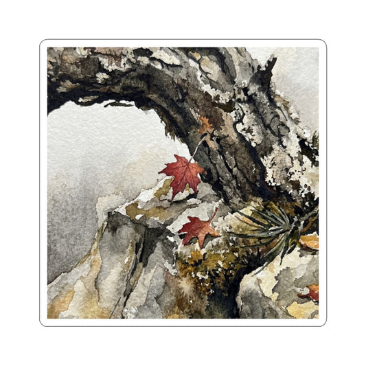 Pine Tree Watercolor Sticker | Elegant Japandi Art Art Print