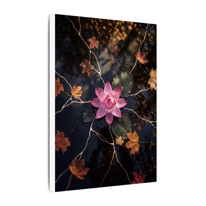 Ma Lotus Flower Canvas Art - Kintsugi Gold Vein
