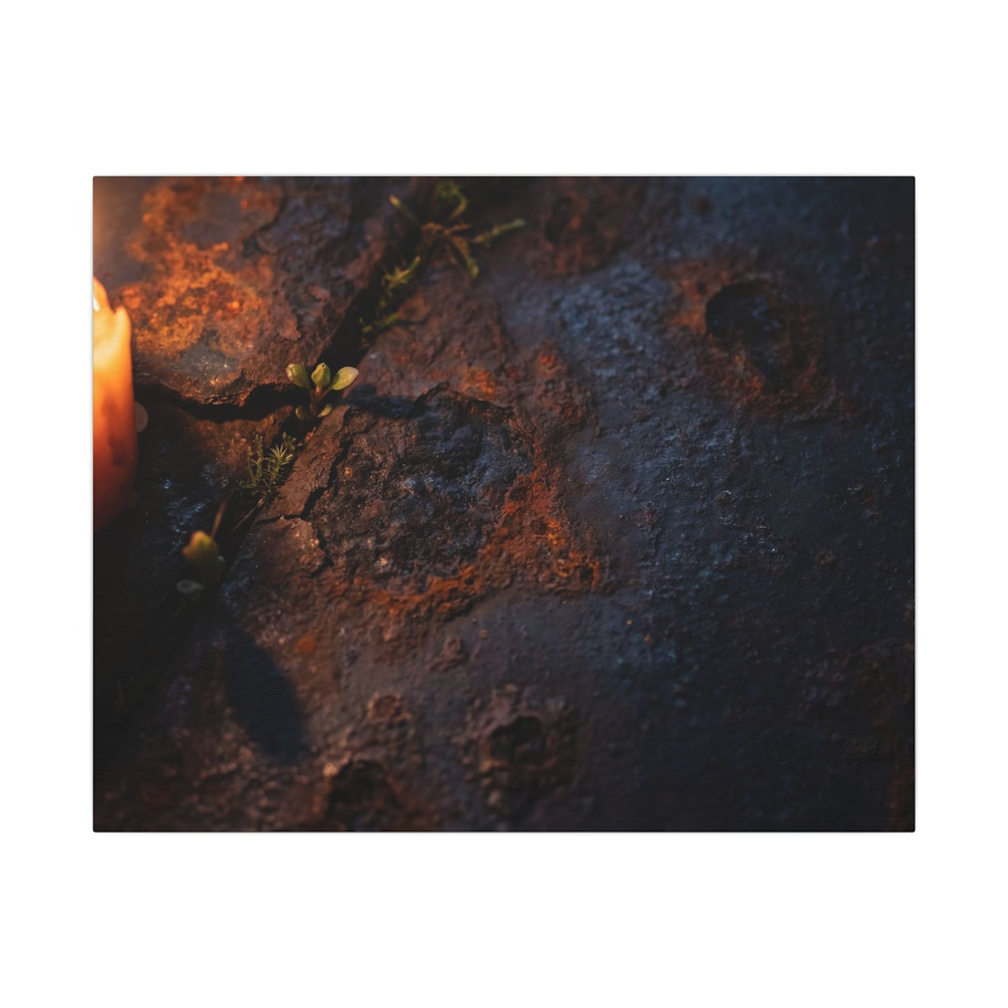 Candlelight Rust Patina Canvas Art - Dark Japandi Ma Art Print