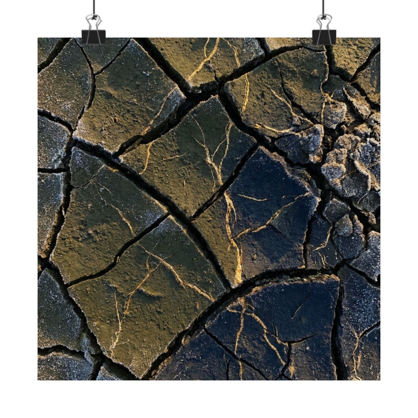 Kanso Cracked Earth Wall Art Print - Dark Japandi Moody Minimal Art Print