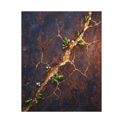 Rust Patina Spring Canvas Art | Kintsugi Resilient Design