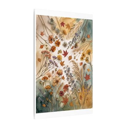 Dried Flowers Canvas Art | Autumn Japandi Watercolor Art