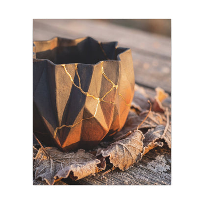 Paper Fold Gold Repair Canvas Art | Philosophical Kintsugi Art