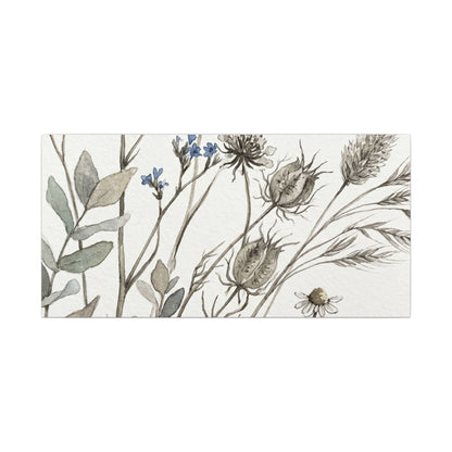 Dried Flowers Canvas Art | Summer Japandi Watercolor Art