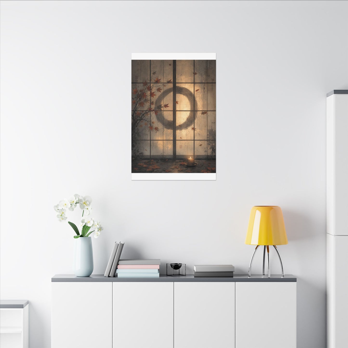 Shoji Screen Texture Canvas Art | Earthy Japandi Art