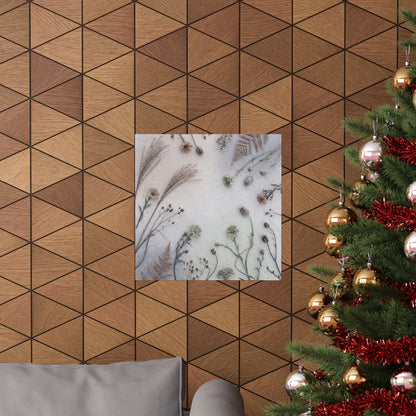 Earthy Dried Flowers Wall Art Print - Japanese Pattern Japandi