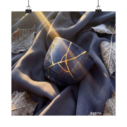 Resilient Silk Drape Wall Art Print - Gold Repair Kintsugi Art Print
