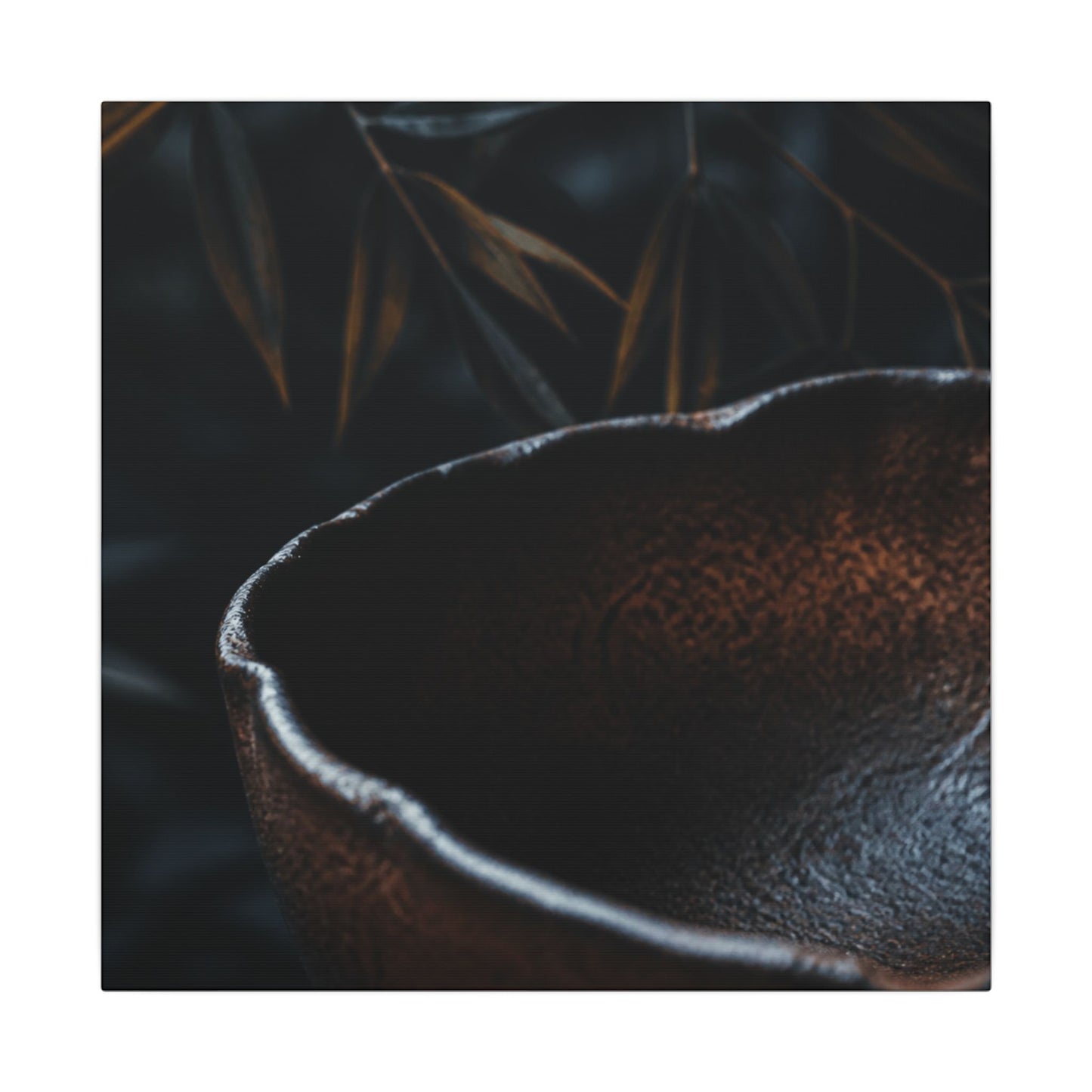 Luxurious Ceramic Bowl Canvas Art - Shadow Zen Dark Japandi