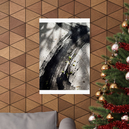 Shibui Ink Brushstroke Wall Art Print - Dark Japandi Moody Minimal