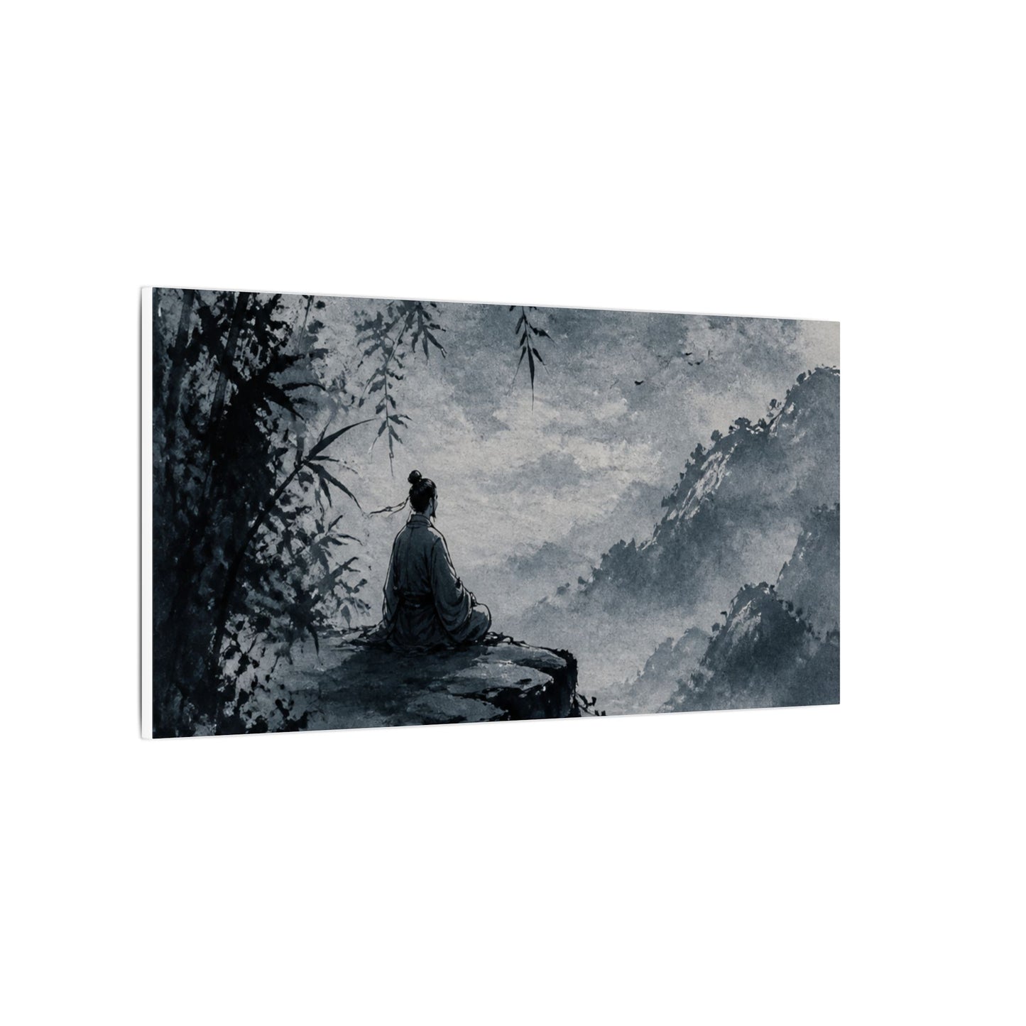 Ink Brushstroke Sumi E Canvas Art | Serene Zen Art