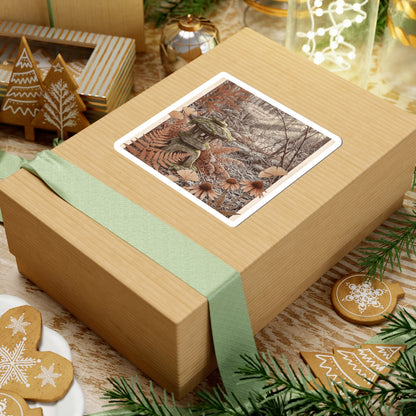 Winter Stone Lantern Herbarium Sticker | Rustic Decor Art Print