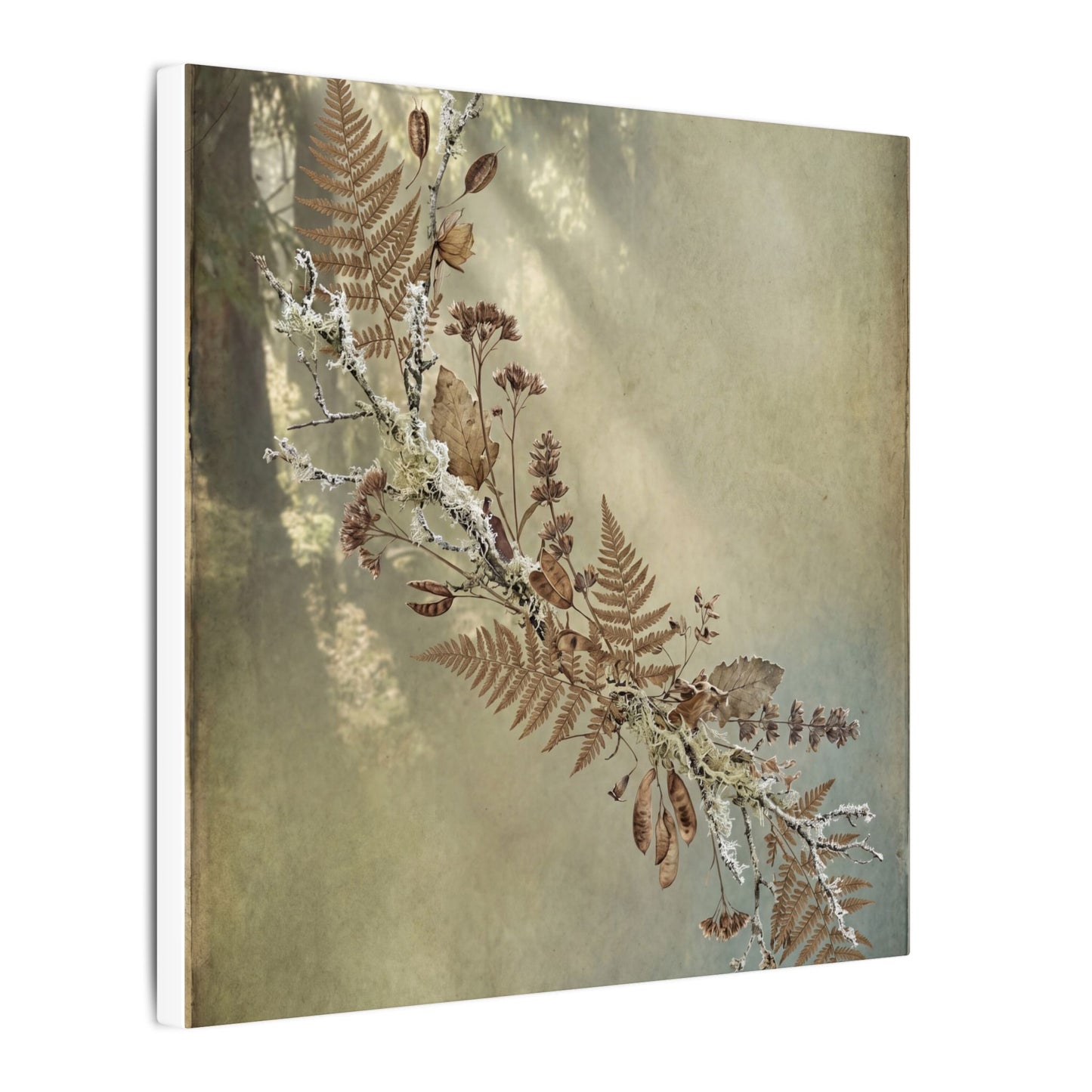 Winter Dried Flowers Forest Whimsy Canvas Art | Earthy Decor