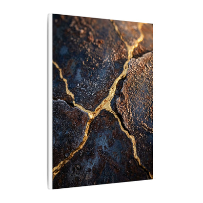 Winter Rust Patina Gold Vein Canvas Art | Resilient Decor