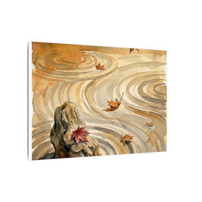 Autumn Rock Garden Watercolor Canvas Art | Neutral Decor
