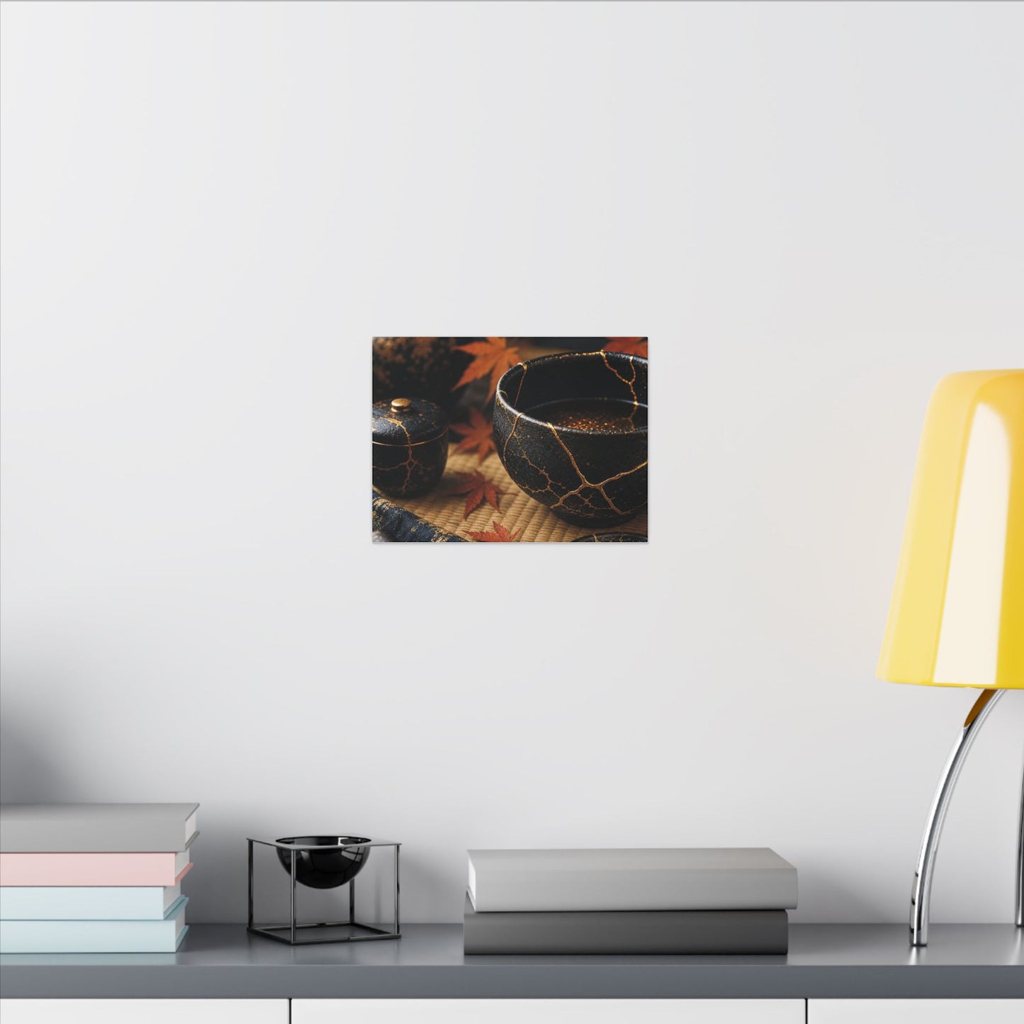 Seijaku Tea Ceremony Canvas Art - Kintsugi Gold Repair