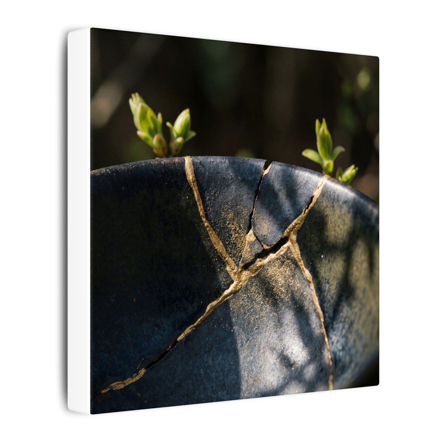 Seijaku Broken Pottery Canvas Art - Dark Japandi Shadow Zen
