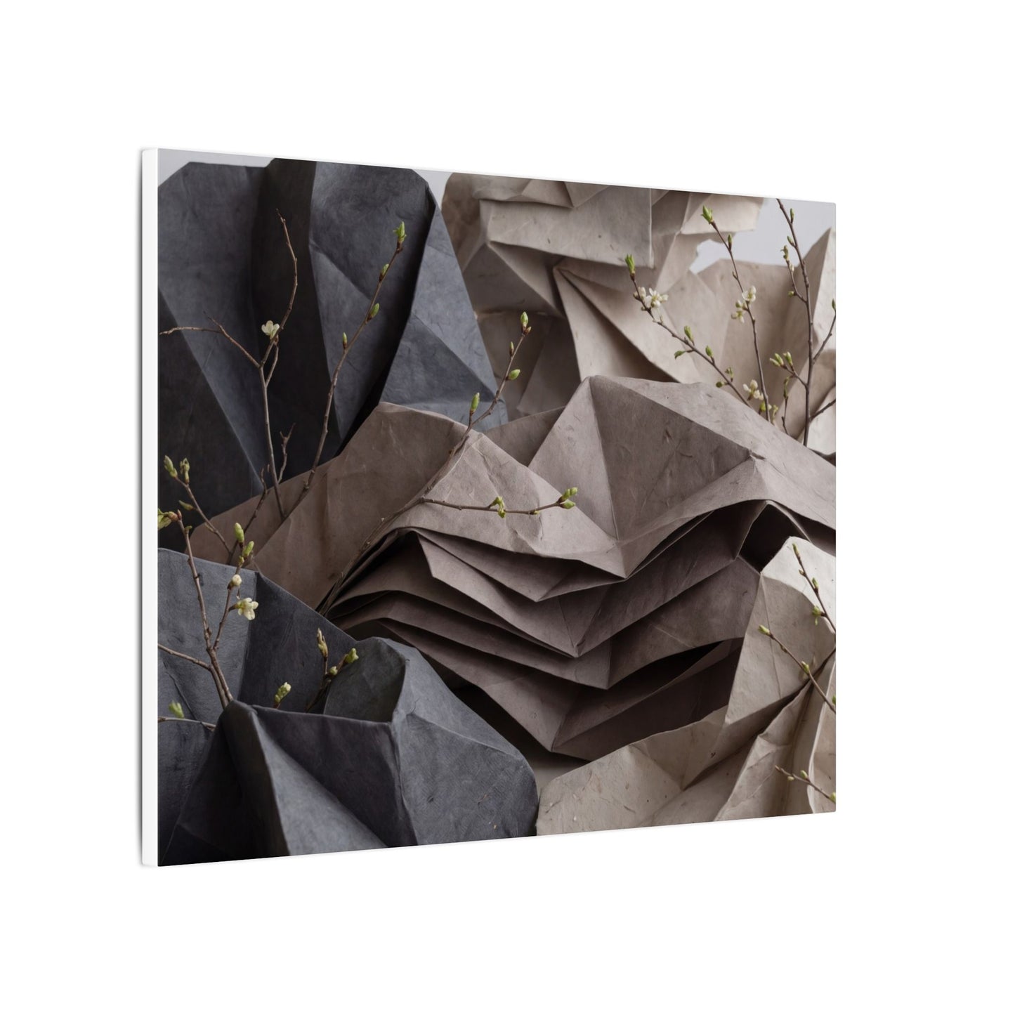 Neutral Paper Fold Canvas Art - Texture Japandi