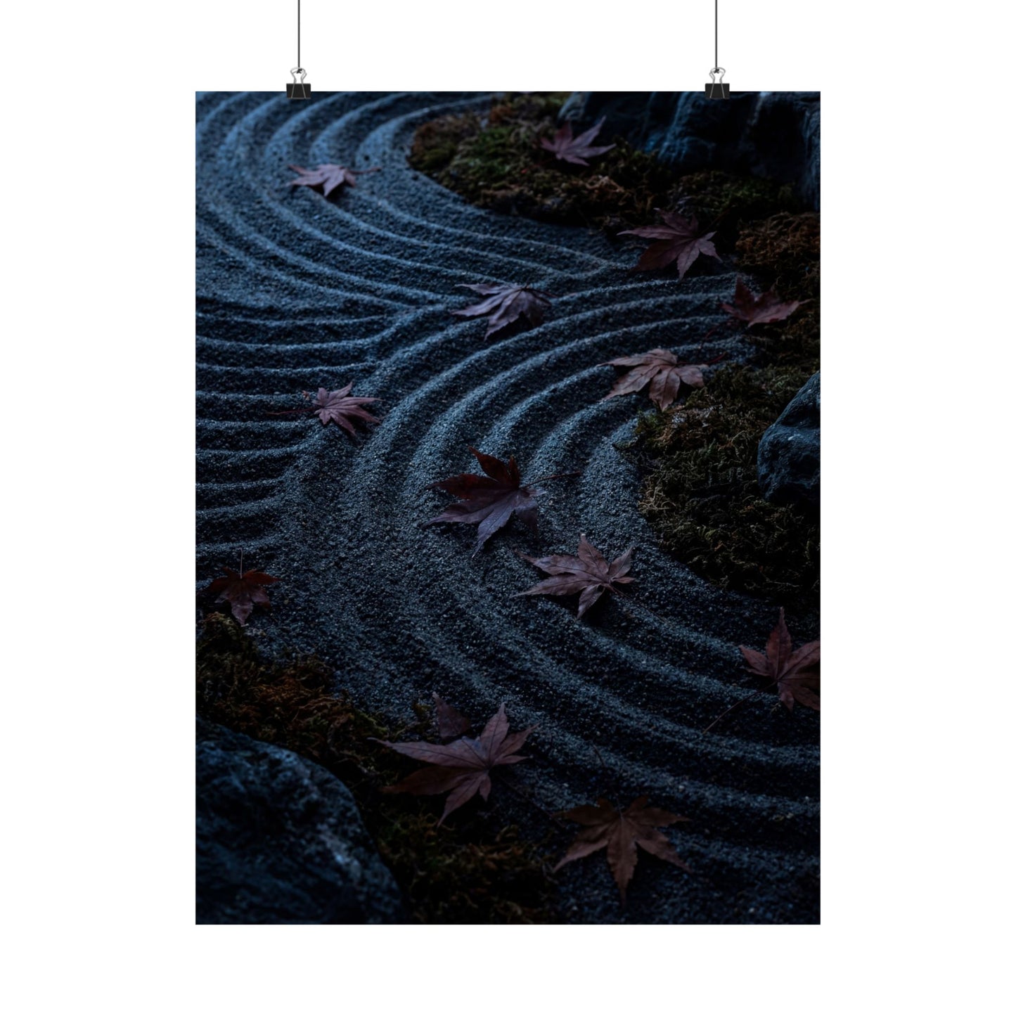 Autumn Rock Garden Dark Texture Wall Art Print | Moody Decor Art Print
