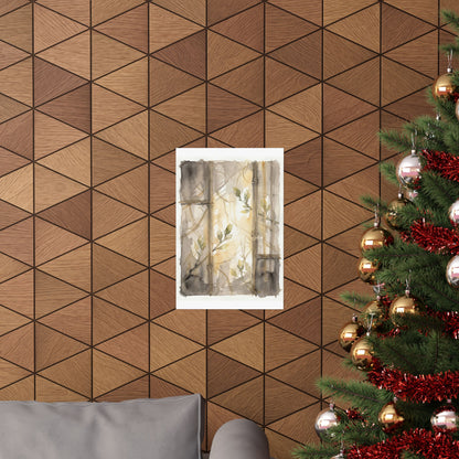 Shoji Screen Spring Wall Art Print | Japandi Neutral Design
