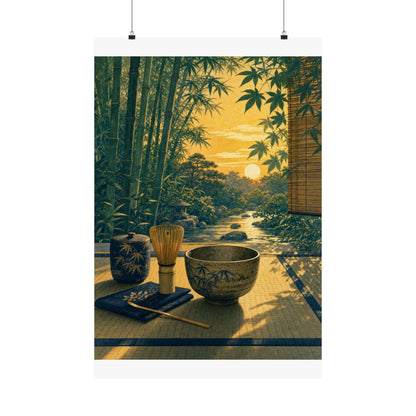 Tea Ceremony Wall Art Print | Summer Zen Ukiyo E Inspired Art