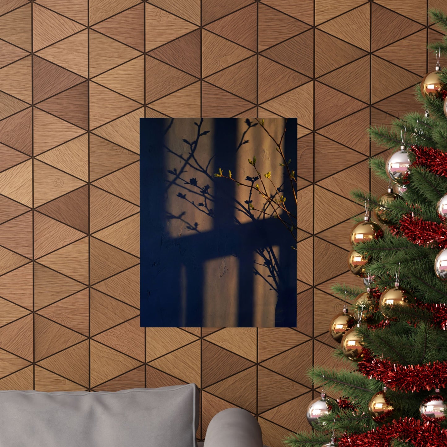 Shibui Shadow Play Wall Art Print - Dark Japandi Shadow Zen
